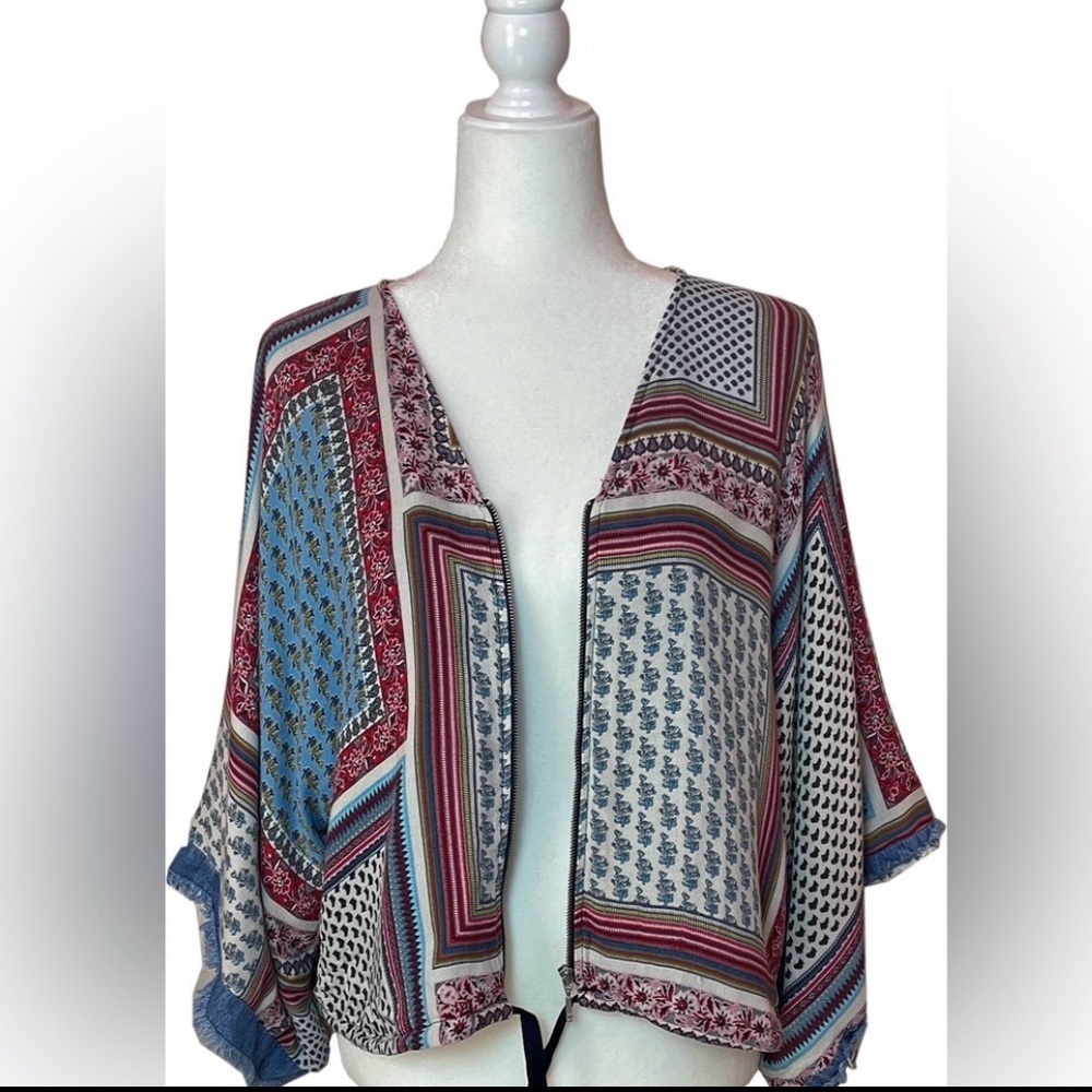 Zara Floral Paisley Kimono Blouse Jacket